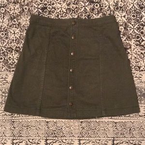 Hunter Green Button up Hollister Skirt